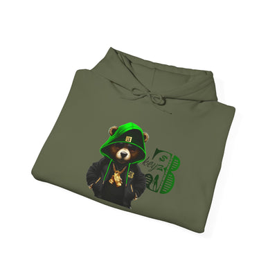 Unisex Hooded Sweatshirt 3keyz OG Teddy Drip Design Lime/Black
