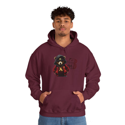 Unisex Hooded Sweatshirt 3keyz OG Teddy Drip Design Black/Red