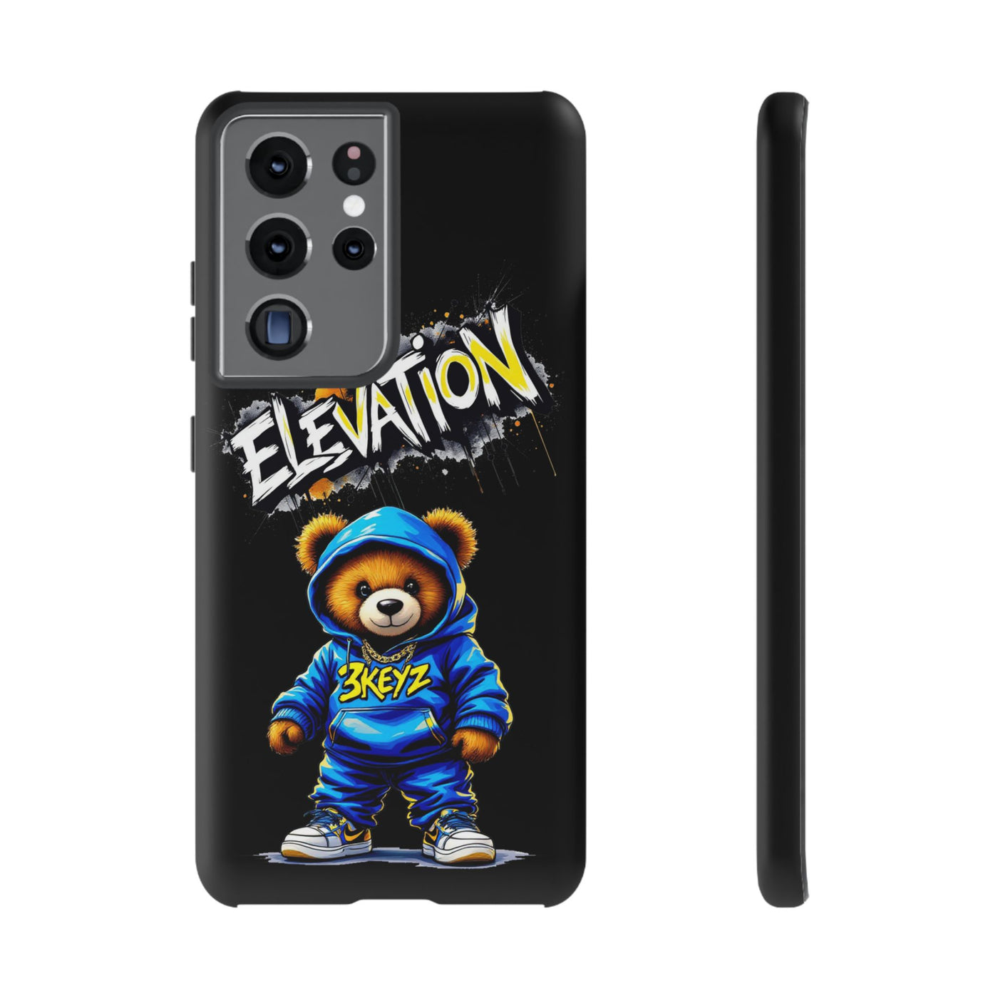 Elevated street drip Bear Black Phone Case - Tough and Trendy Design