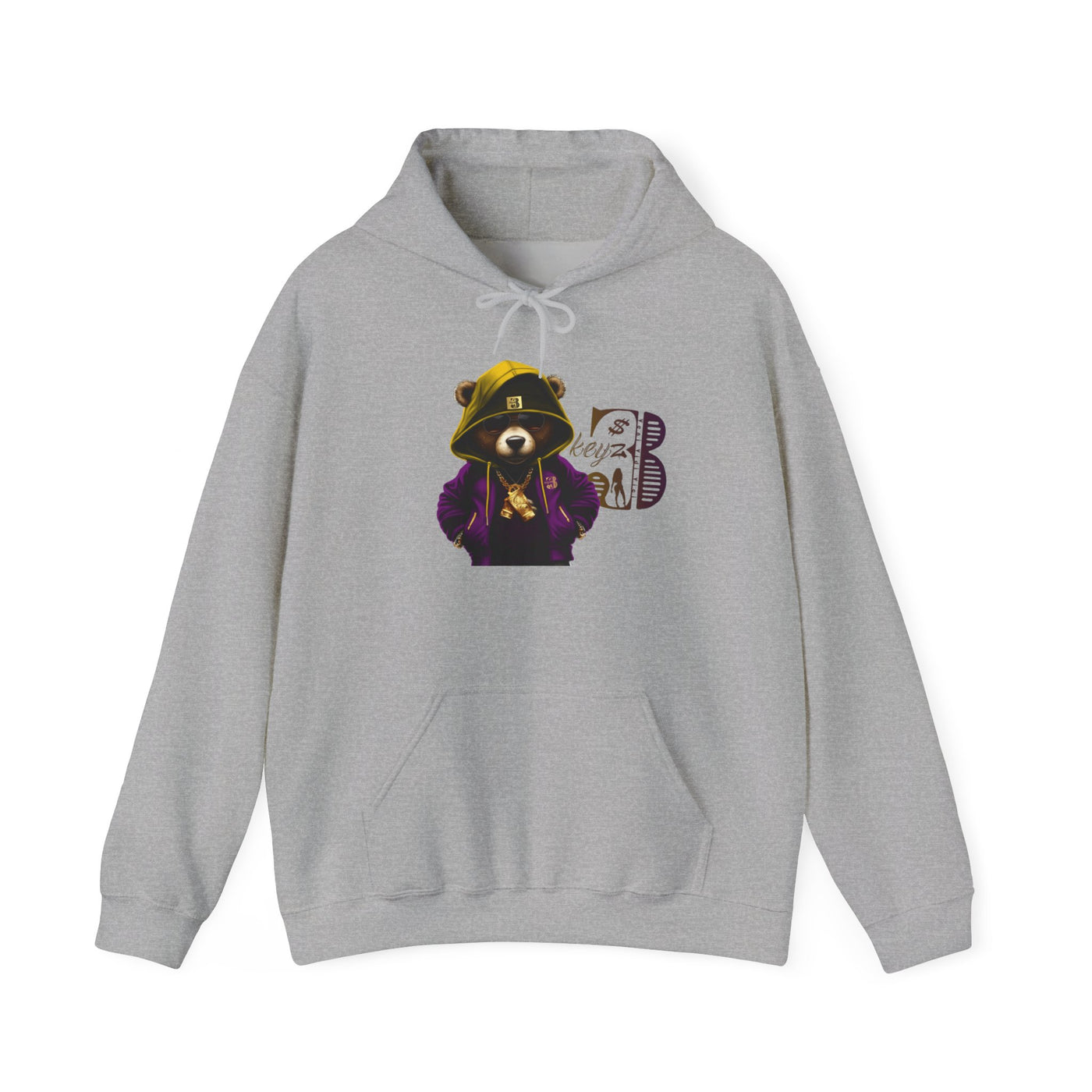 Unisex Hooded Sweatshirt 3keyz OG Teddy Drip Design Purple/Gold