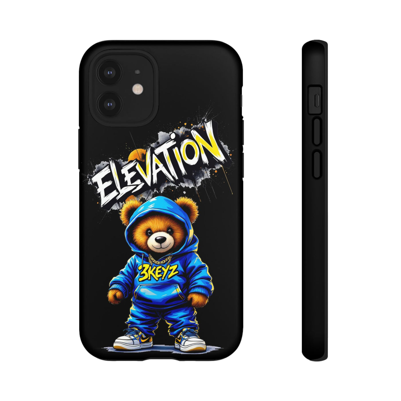 Elevated street drip Bear Black Phone Case - Tough and Trendy Design