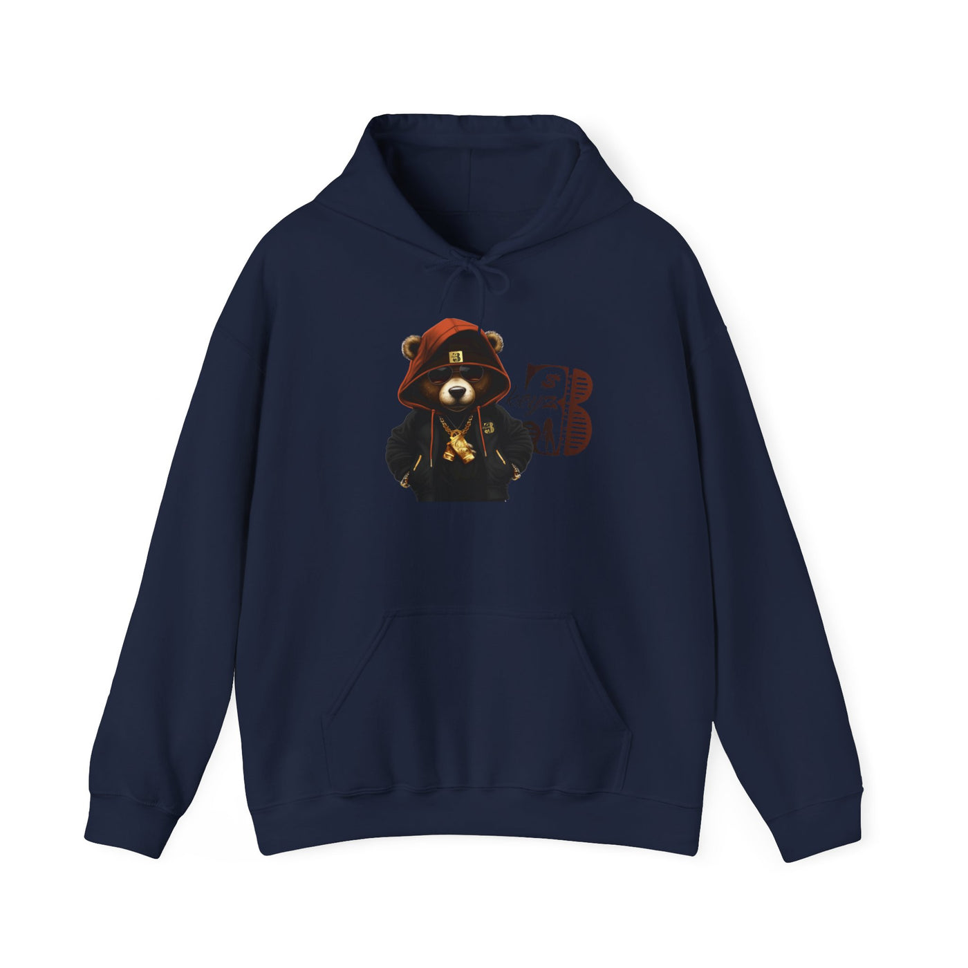 Unisex Hooded Sweatshirt 3keyz OG Teddy Drip Design Orange/Black