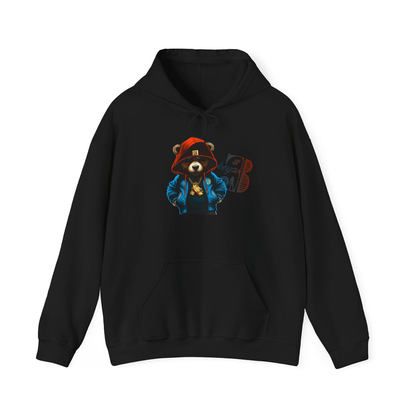 Unisex Hooded Sweatshirt 3keyz OG Teddy Drip Design Blue/Orange
