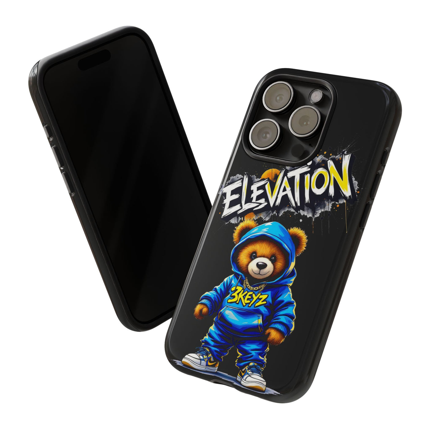 Elevated street drip Bear Black Phone Case - Tough and Trendy Design