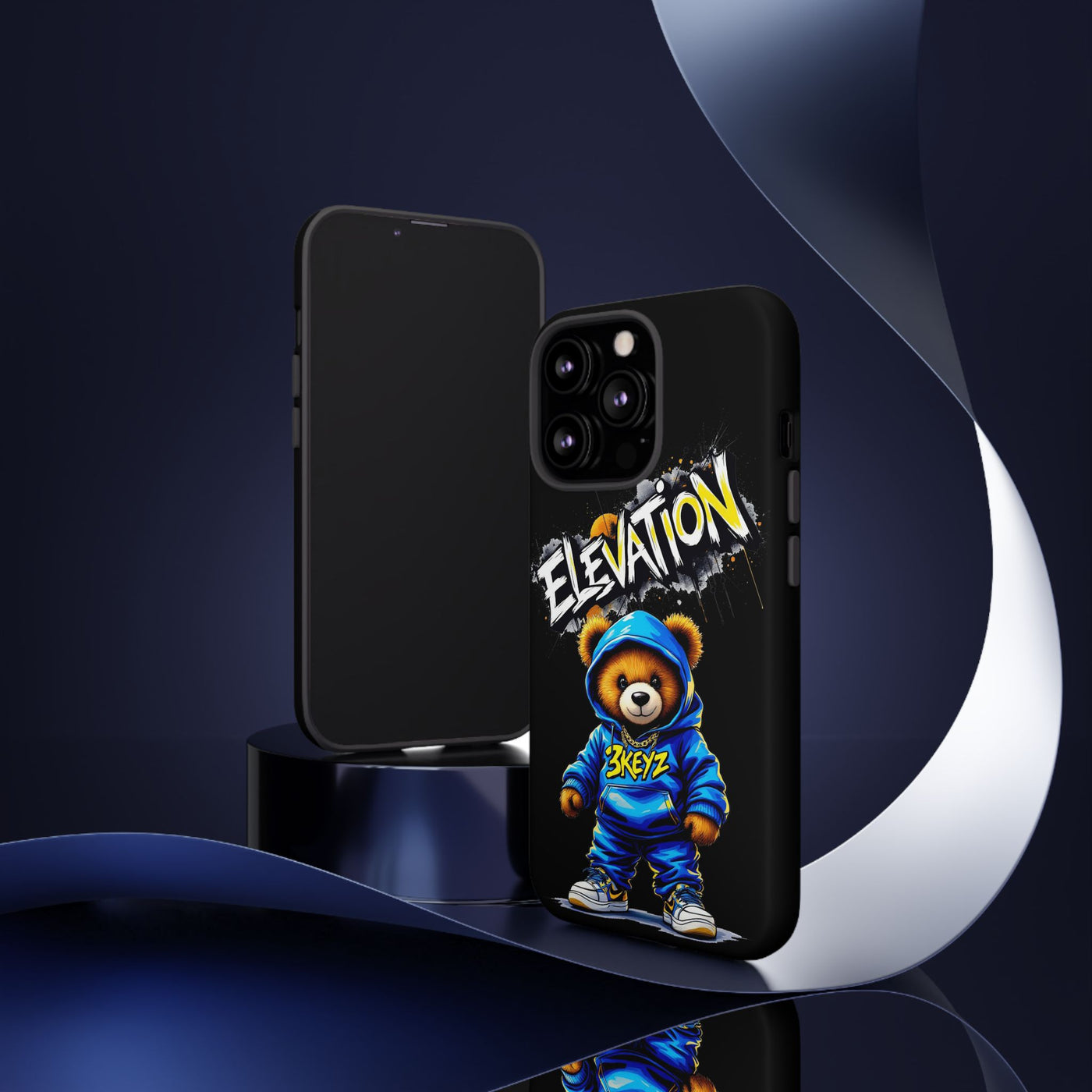 Elevated street drip Bear Black Phone Case - Tough and Trendy Design