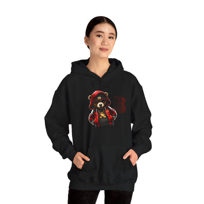 Unisex Hooded Sweatshirt 3keyz OG Teddy Drip Design Red/Black