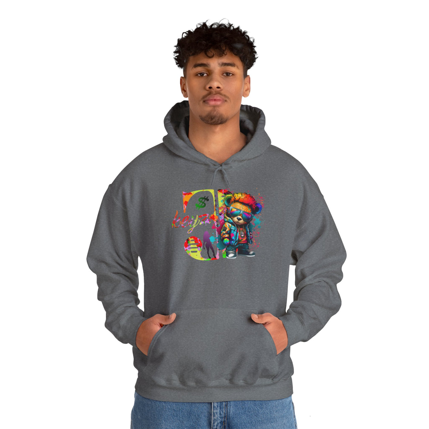 Unisex Hooded Sweatshirt 3keyz OG Teddy Drip Design Paint Splatter
