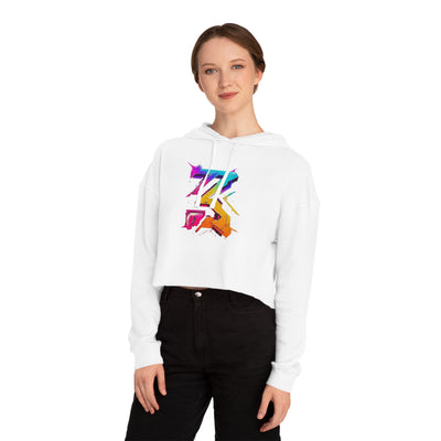 3keyz Big 3 colorway  Women’s Cropped Hooded Sweatshirt with Graphic Design