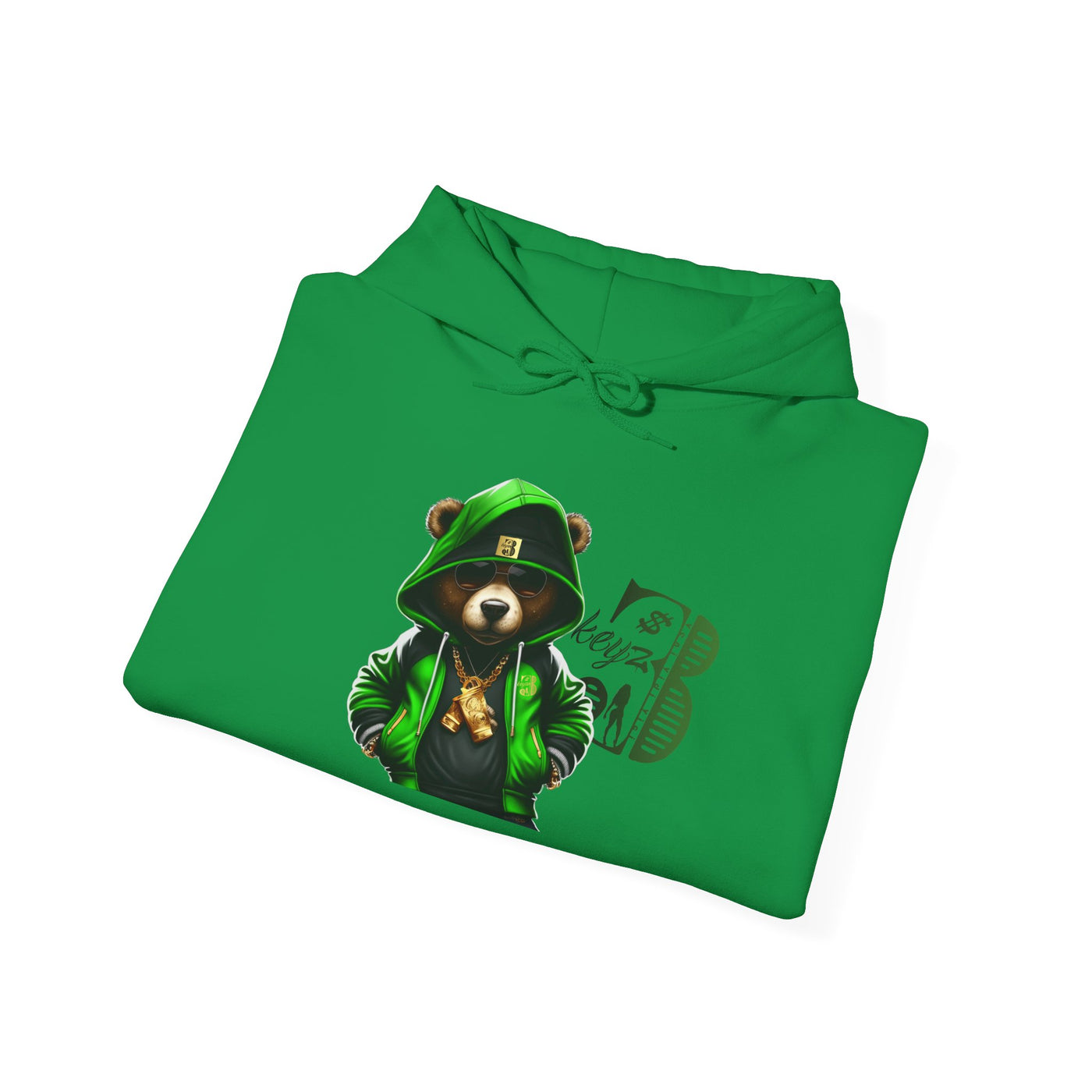 Unisex Hooded Sweatshirt 3keyz OG Teddy Drip Design Lime
