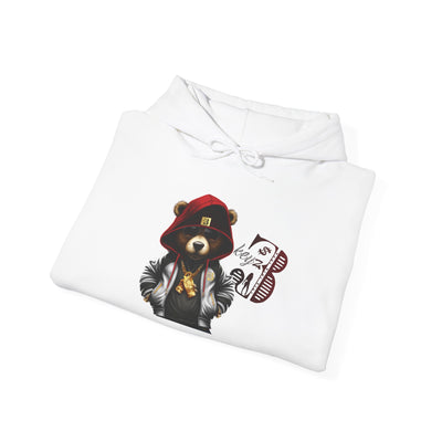 Unisex Hooded Sweatshirt 3keyz OG Teddy Drip Design Red/White