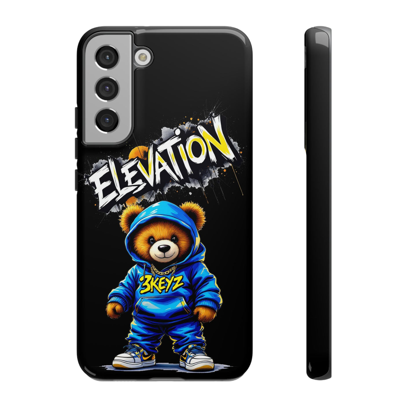 Elevated street drip Bear Black Phone Case - Tough and Trendy Design