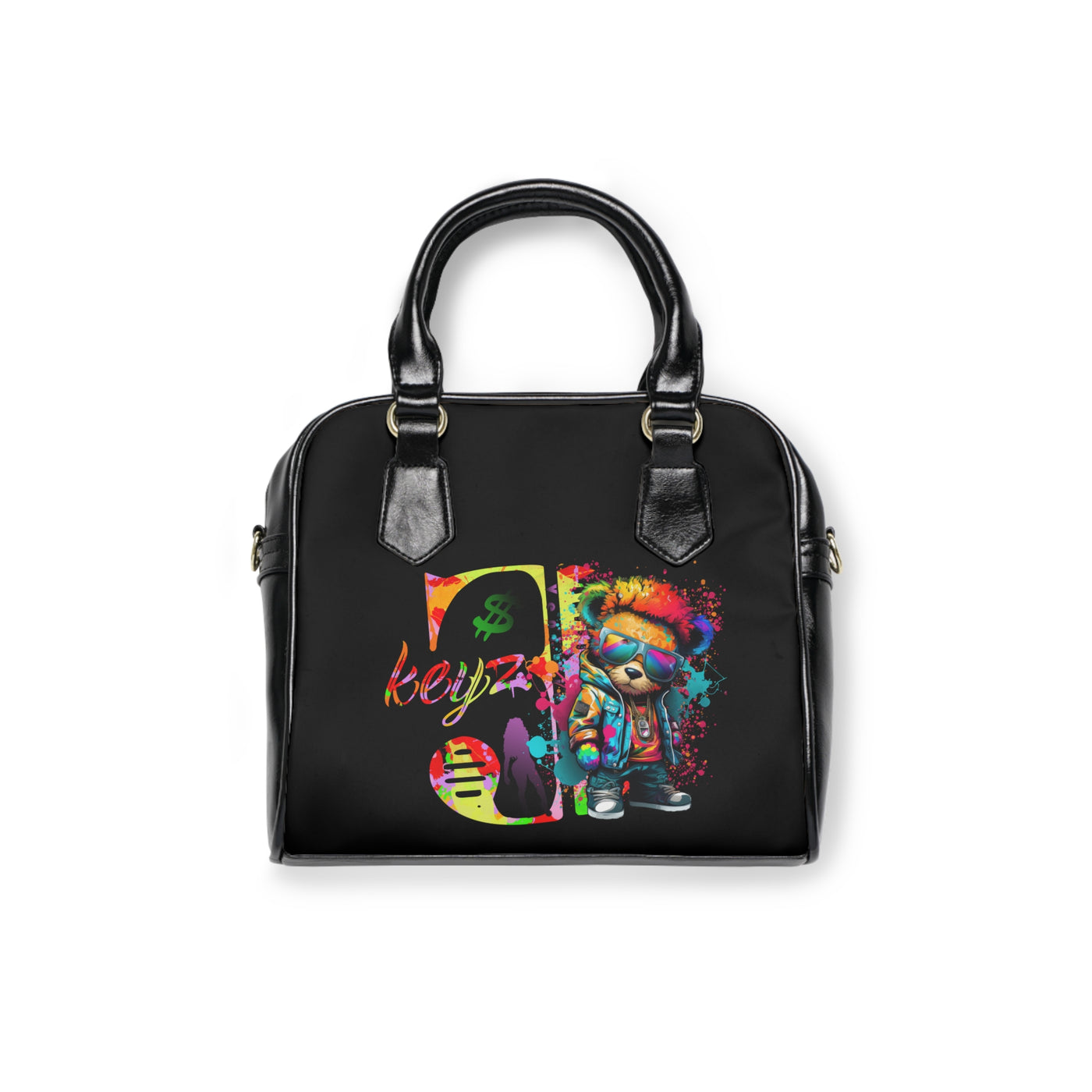 3keyz Paint Splatter Teddy Bear Shoulder Handbag