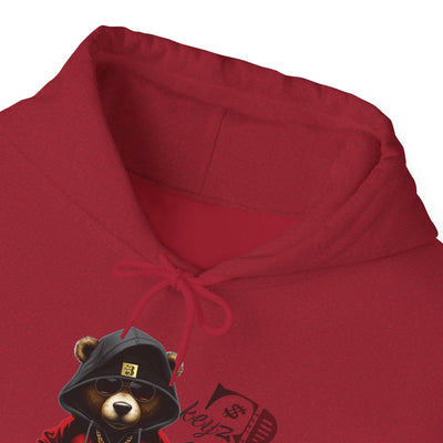 Unisex Hooded Sweatshirt 3keyz OG Teddy Drip Design Black/Red