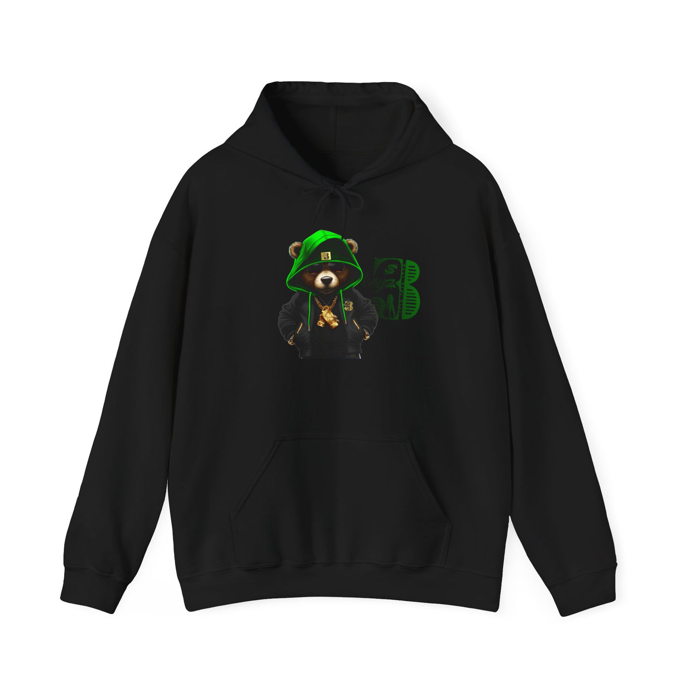 Unisex Hooded Sweatshirt 3keyz OG Teddy Drip Design Lime/Black