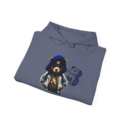 Unisex Hooded Sweatshirt 3keyz OG Teddy Drip Design Blue/Grey
