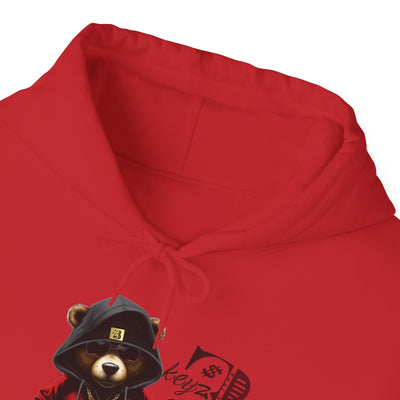 Unisex Hooded Sweatshirt 3keyz OG Teddy Drip Design Black/Red
