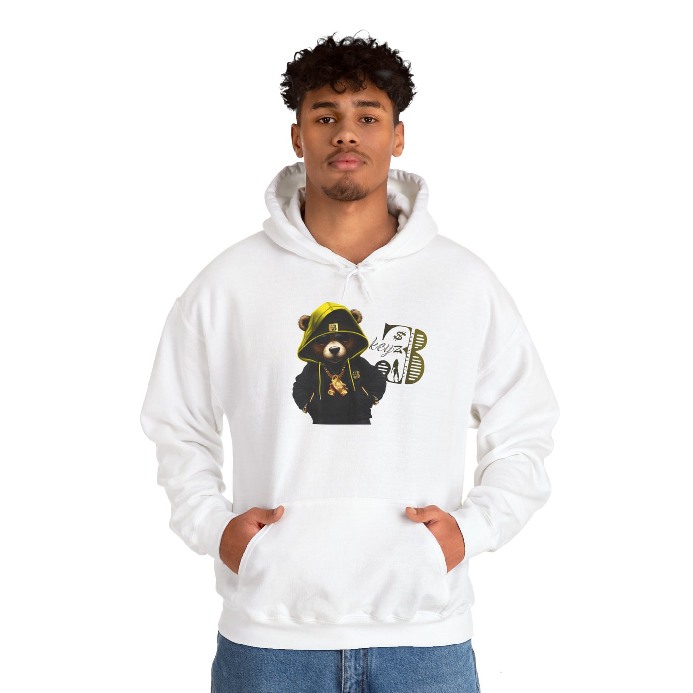 Unisex Hooded Sweatshirt 3keyz OG Teddy Drip Design Yellow