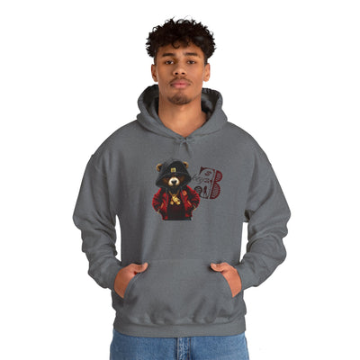 Unisex Hooded Sweatshirt 3keyz OG Teddy Drip Design Black/Red