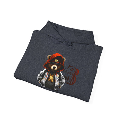 Unisex Hooded Sweatshirt 3keyz OG Teddy Drip Design Orange/White