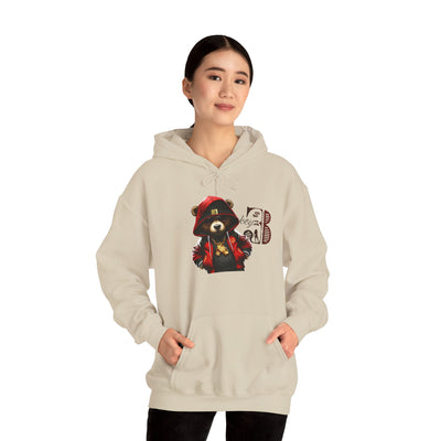 Unisex Hooded Sweatshirt 3keyz OG Teddy Drip Design Red/Black