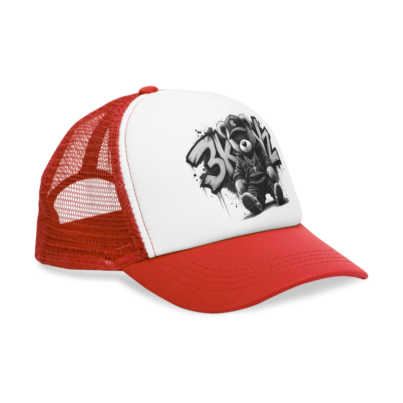 3keyz Black and White Trucker Hat Drip Design