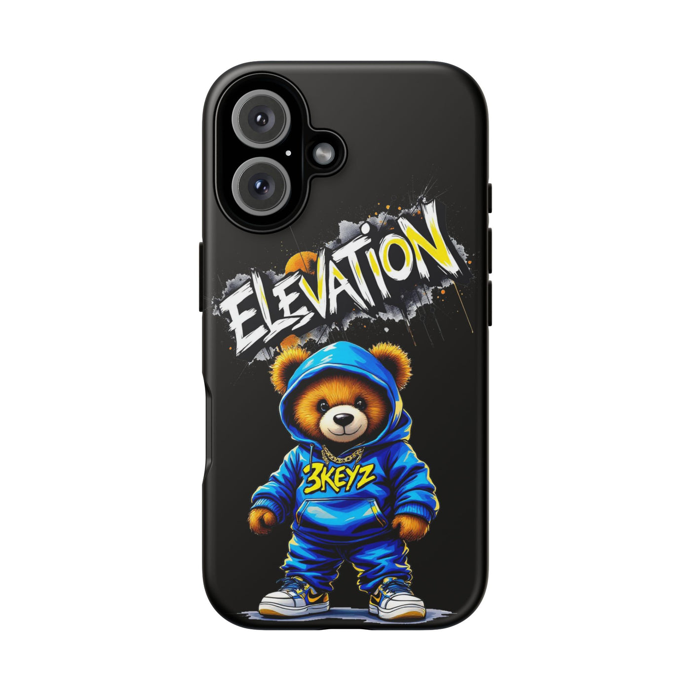 Elevated street drip Bear Black Phone Case - Tough and Trendy Design