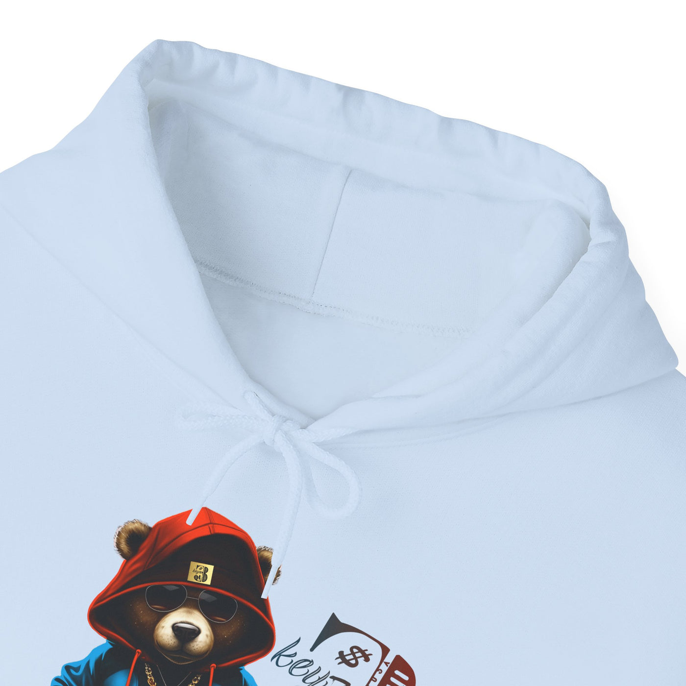 Unisex Hooded Sweatshirt 3keyz OG Teddy Drip Design Blue/Orange