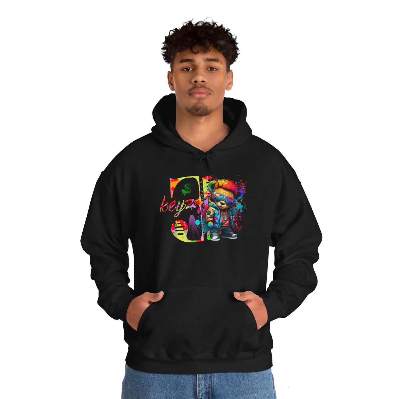 Unisex Hooded Sweatshirt 3keyz OG Teddy Drip Design Paint Splatter