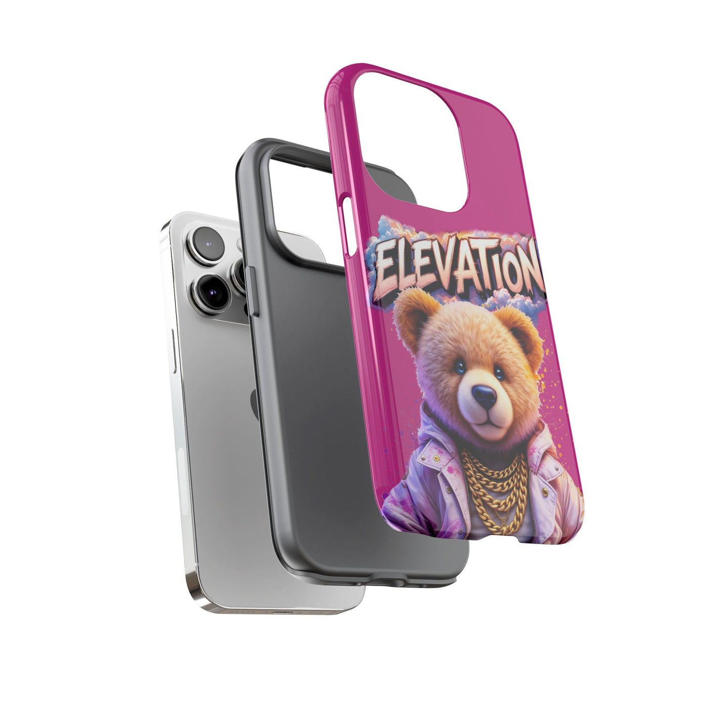 Elevated street drip Bear Pink Phone Case - Tough and Trendy Design