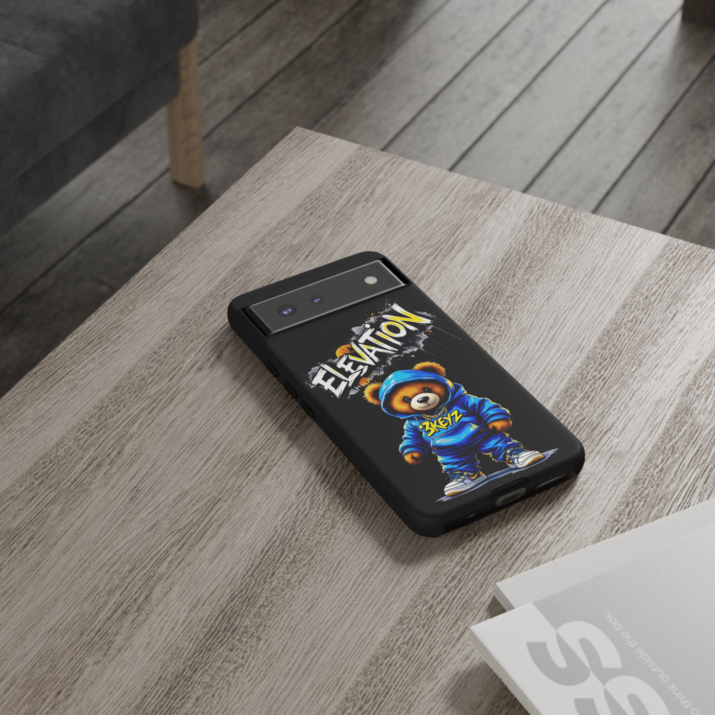 Elevated street drip Bear Black Phone Case - Tough and Trendy Design