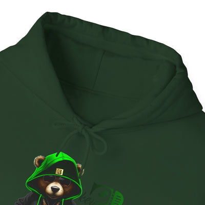 Unisex Hooded Sweatshirt 3keyz OG Teddy Drip Design Lime/Black