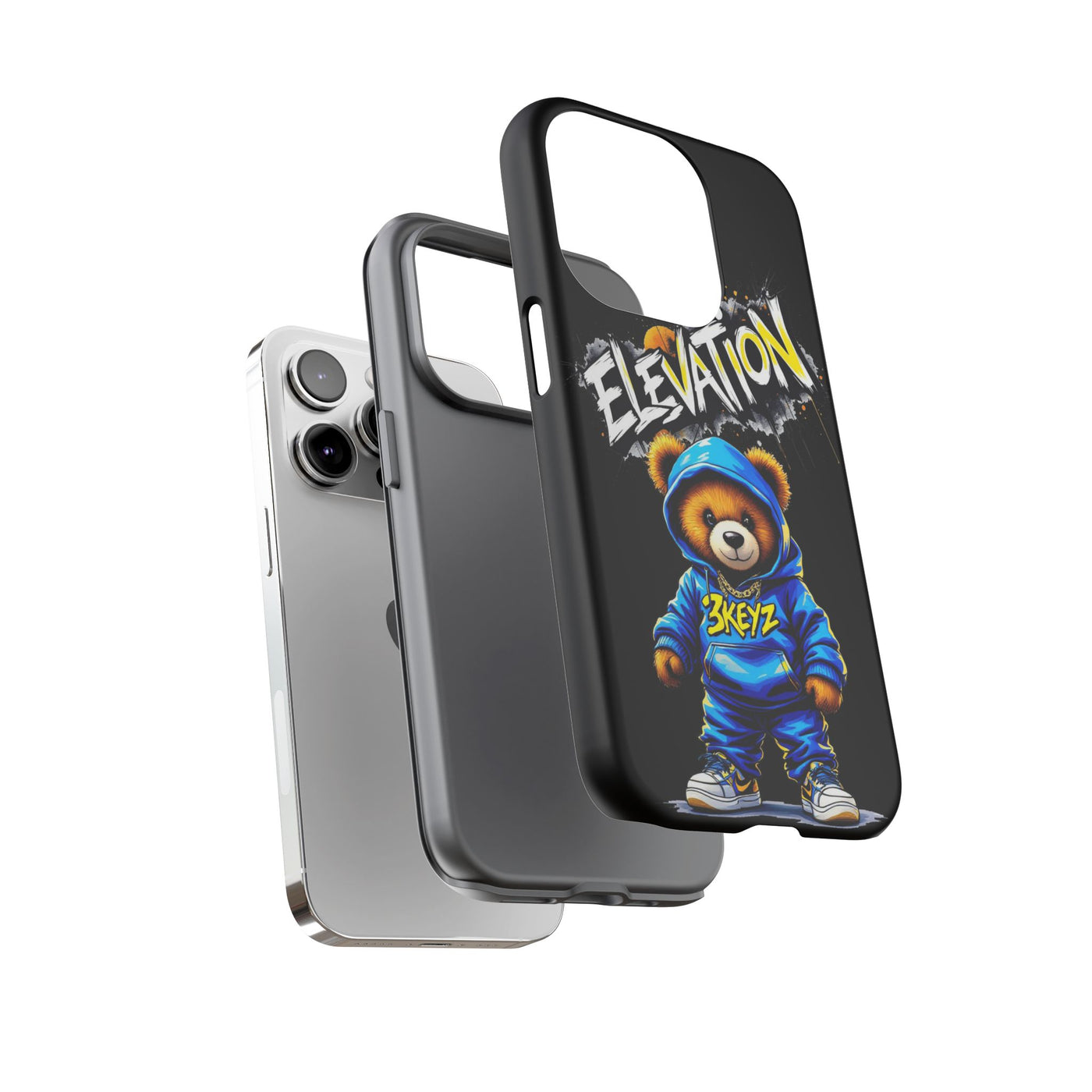Elevated street drip Bear Black Phone Case - Tough and Trendy Design