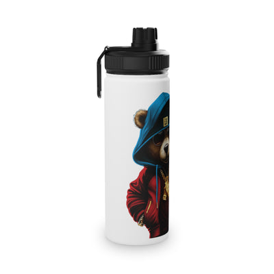 3keyz Cool Bear RWB Stainless Steel Water Bottle with Sports Lid