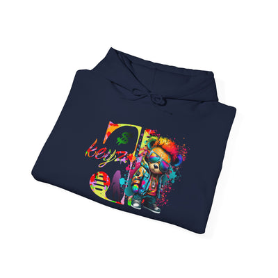 Unisex Hooded Sweatshirt 3keyz OG Teddy Drip Design Paint Splatter