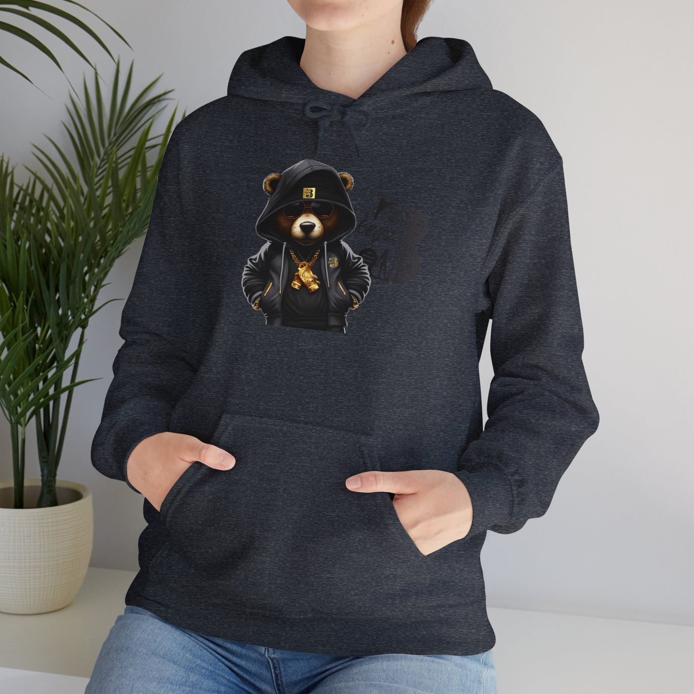 Unisex Hooded Sweatshirt 3keyz OG Teddy Drip Design Grey