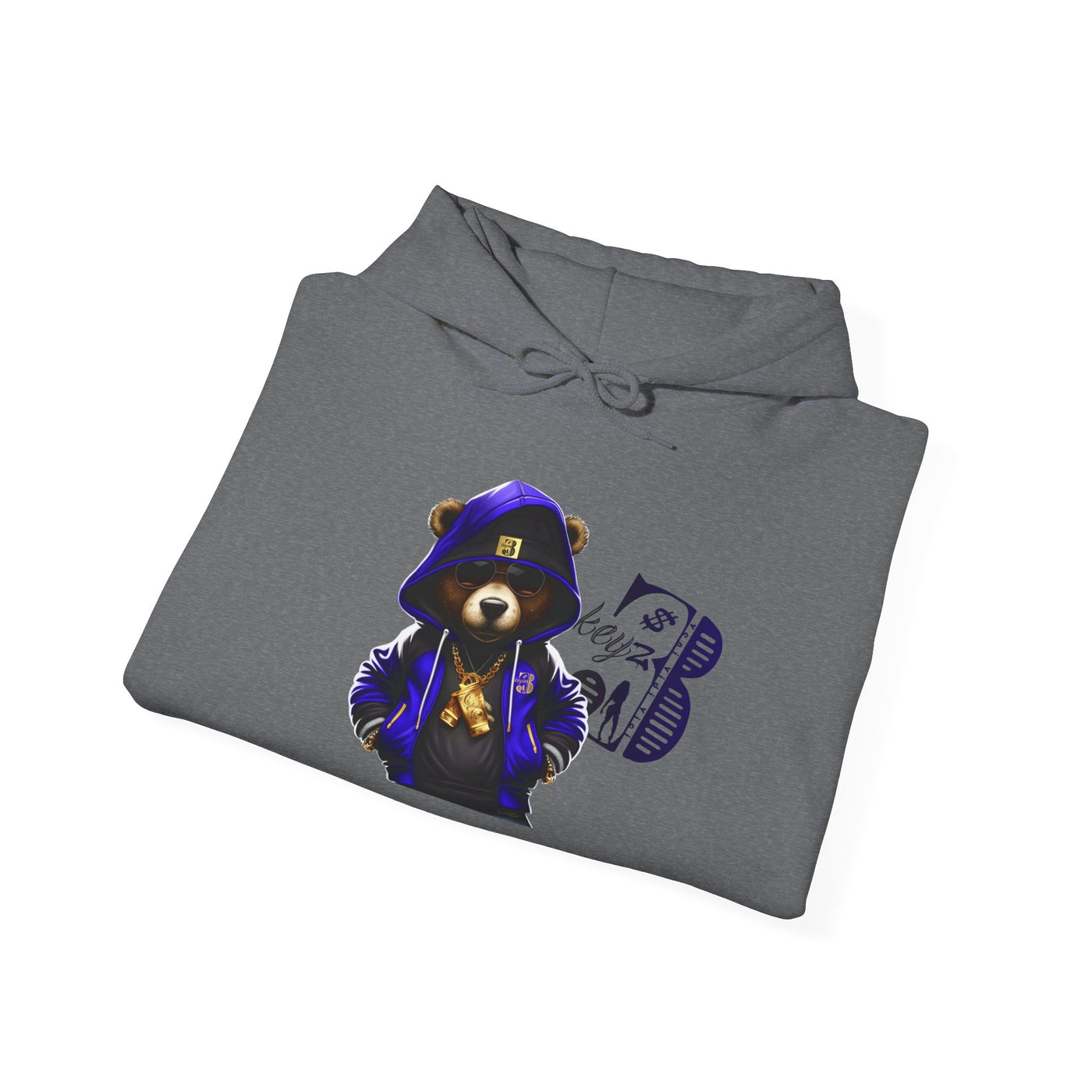 Unisex Hooded Sweatshirt 3keyz OG Teddy Drip Design Blue