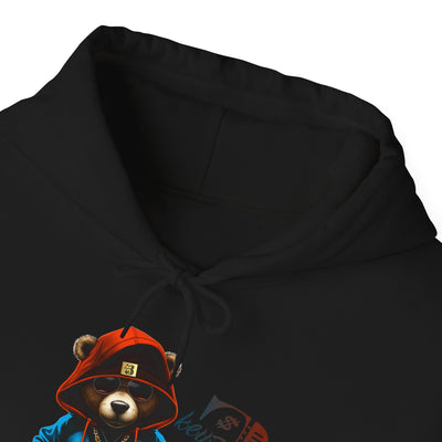 Unisex Hooded Sweatshirt 3keyz OG Teddy Drip Design Blue/Orange