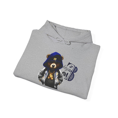 Unisex Hooded Sweatshirt 3keyz OG Teddy Drip Design Blue/Grey