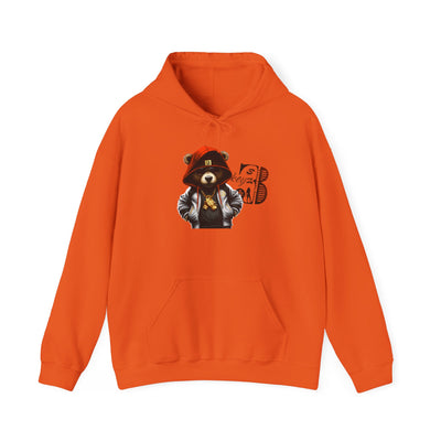 Unisex Hooded Sweatshirt 3keyz OG Teddy Drip Design Orange/White