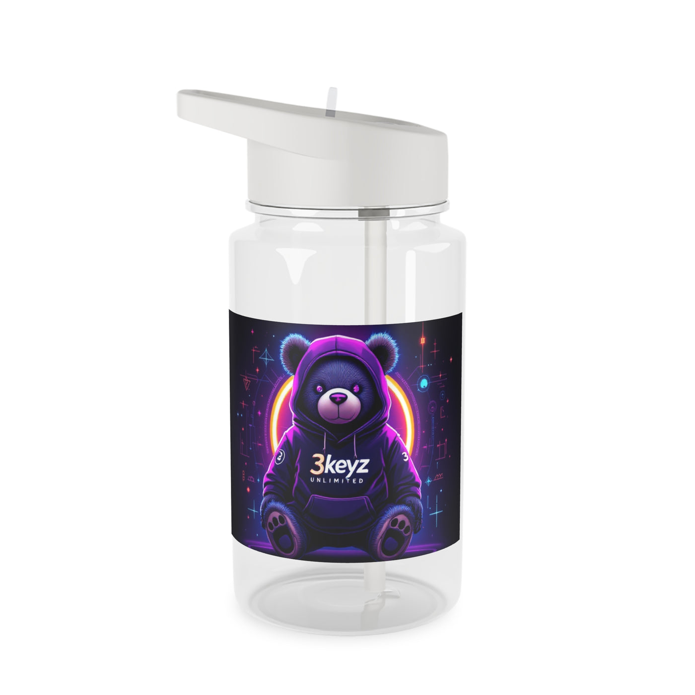 Tritan Water Bottle - Cyber Teddy Design