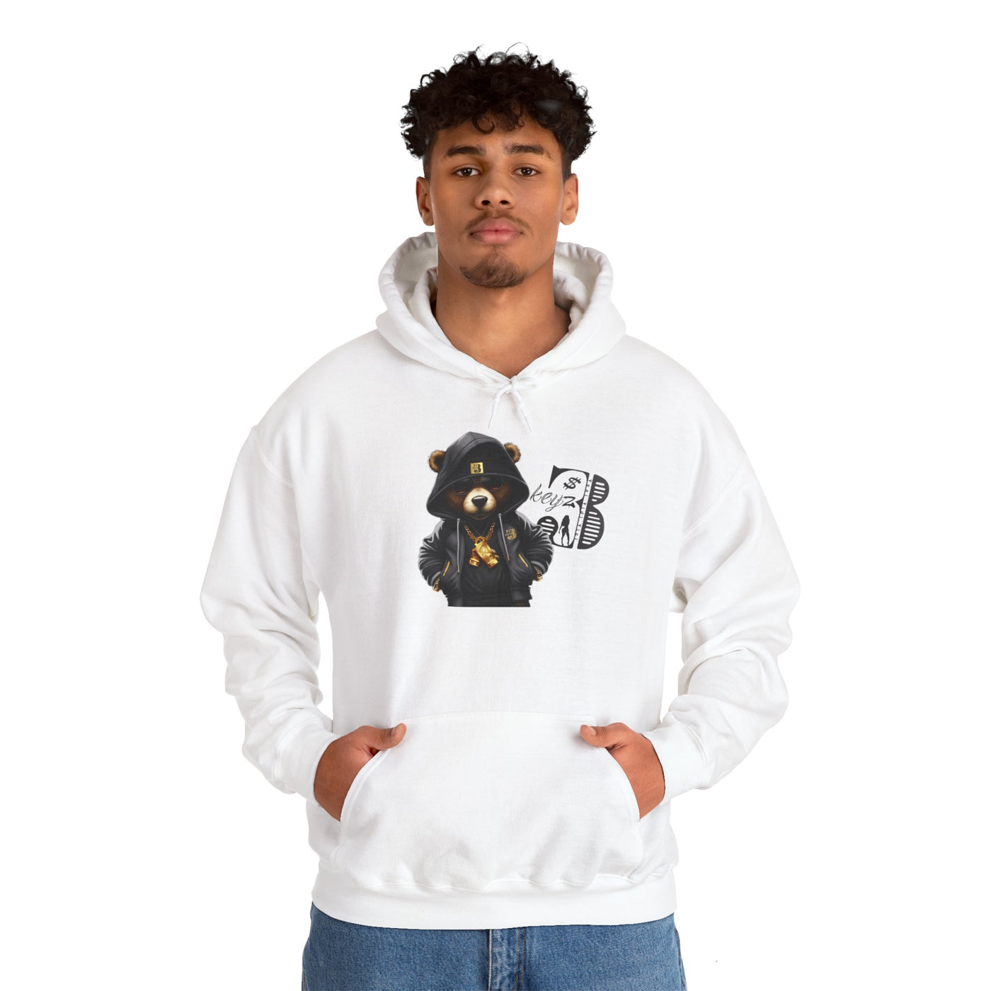 Unisex Hooded Sweatshirt 3keyz OG Teddy Drip Design Grey
