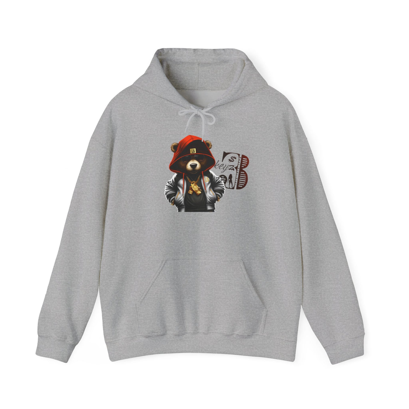Unisex Hooded Sweatshirt 3keyz OG Teddy Drip Design Orange/White