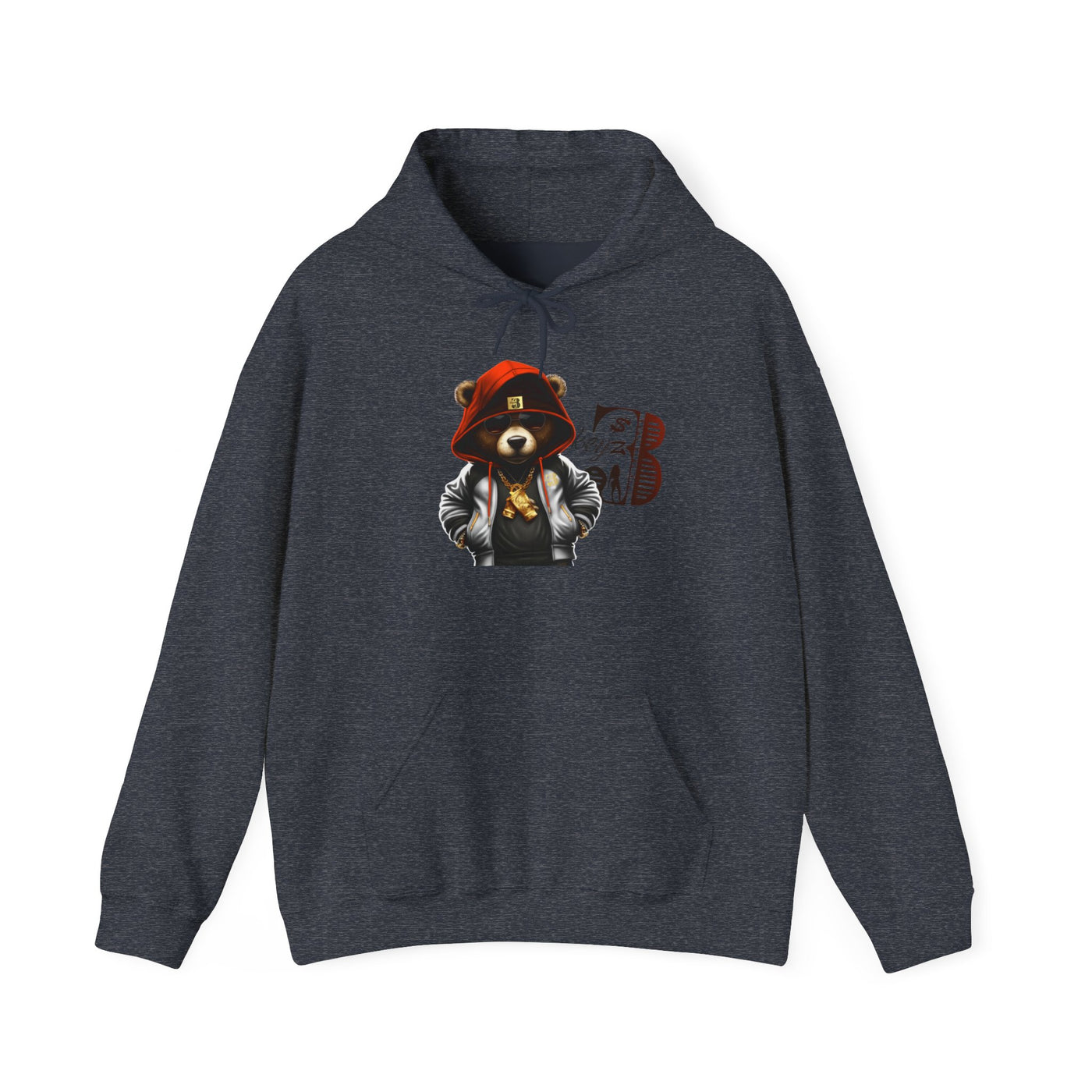 Unisex Hooded Sweatshirt 3keyz OG Teddy Drip Design Orange/White