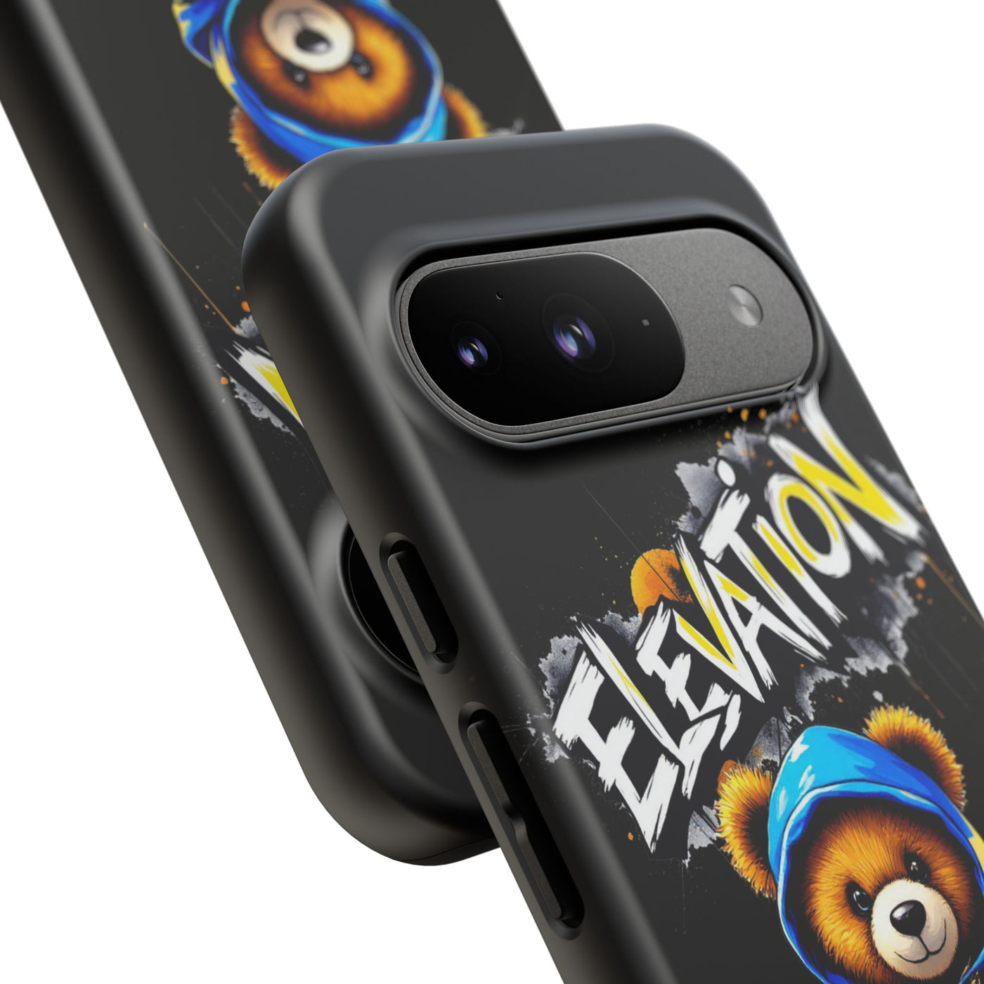 Elevated street drip Bear Black Phone Case - Tough and Trendy Design