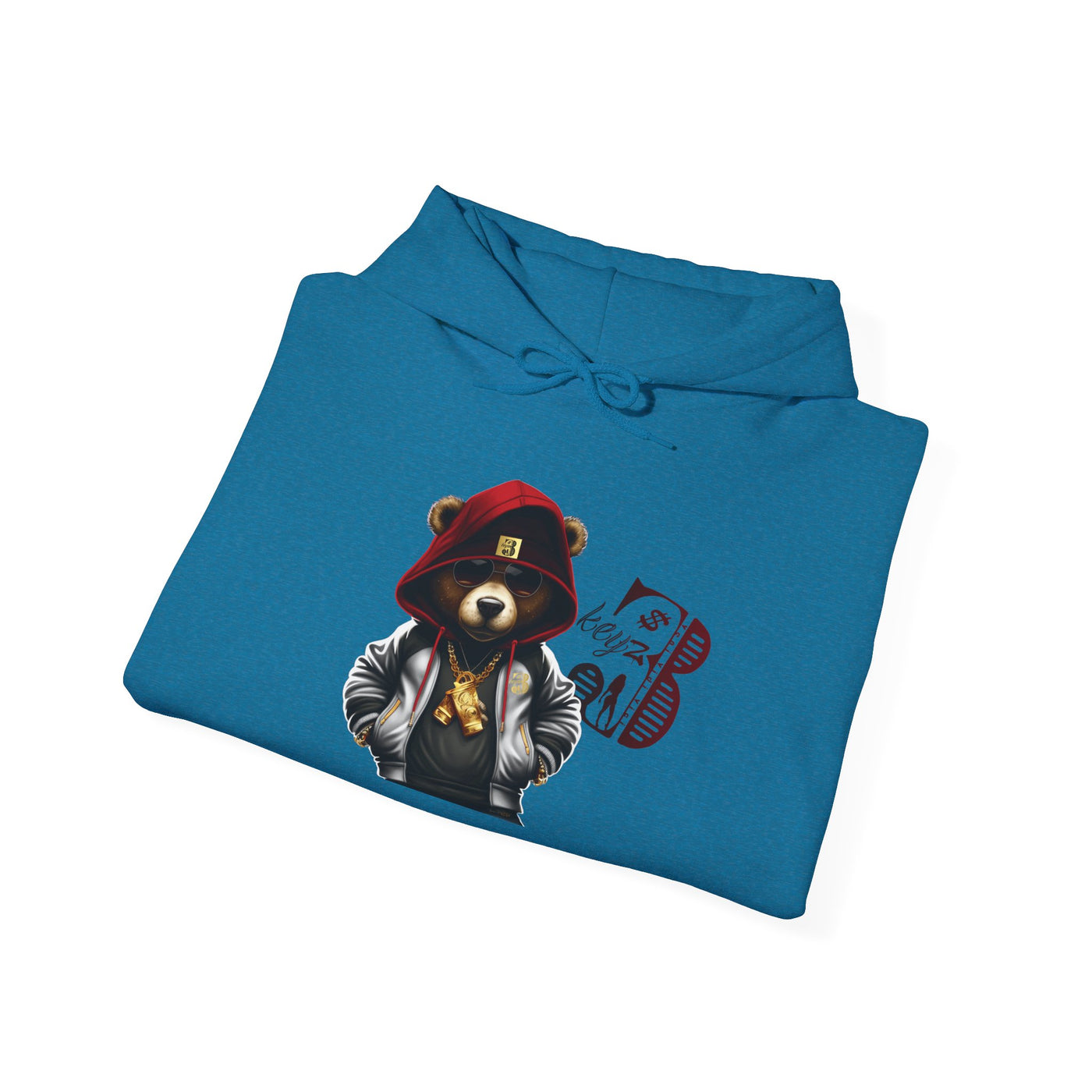 Unisex Hooded Sweatshirt 3keyz OG Teddy Drip Design Red/White