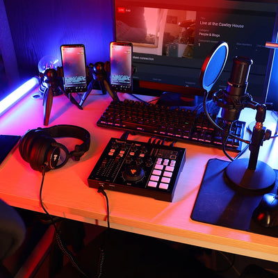 MAONO Professional Podcast Studio Bundle - All-in-One Audio Interface with Dual XLR Inputs, Condenser Microphone, and Gaming Headphones