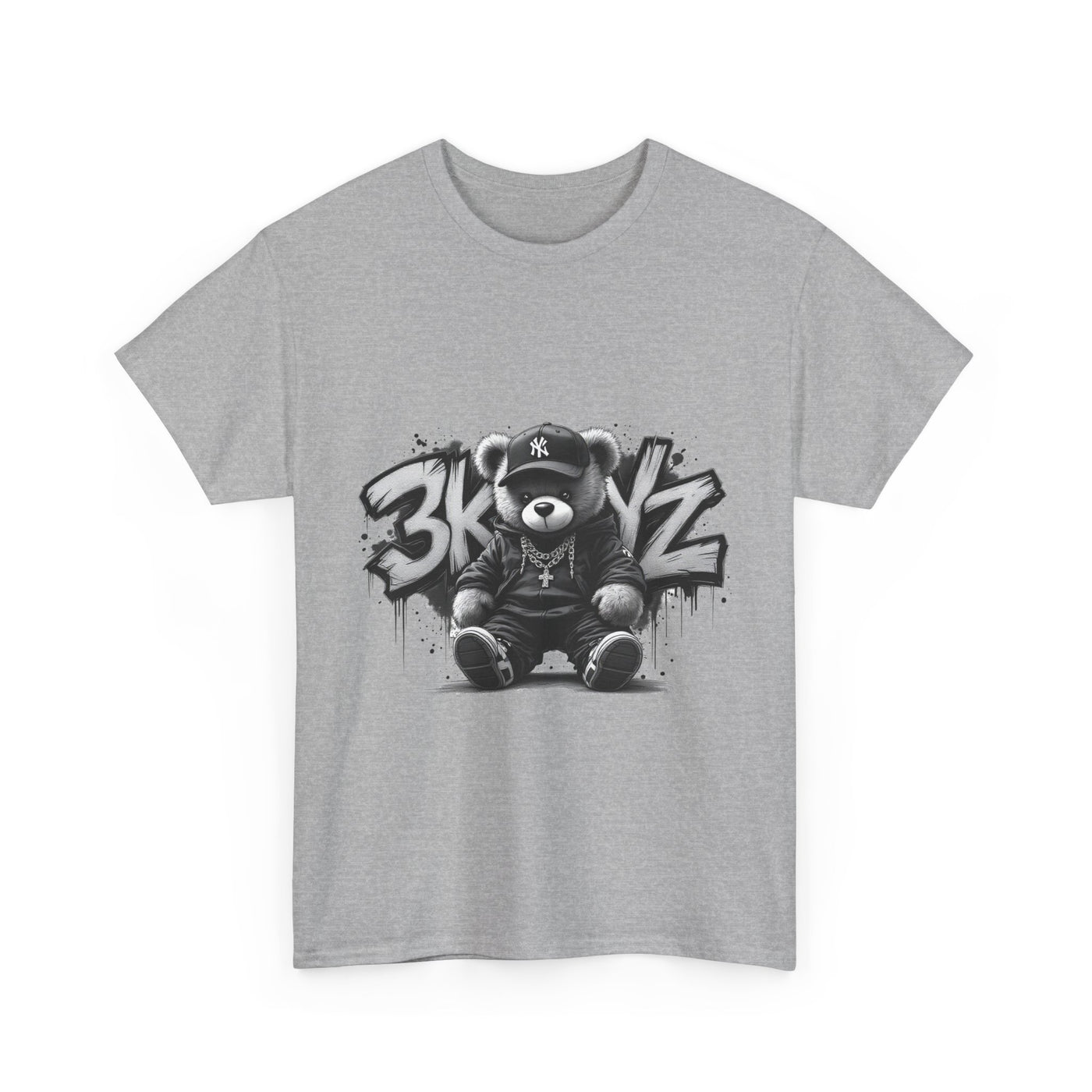 T-Shirt - 3keyz Teddy Drip B/W Unisex Heavy Cotton Tee