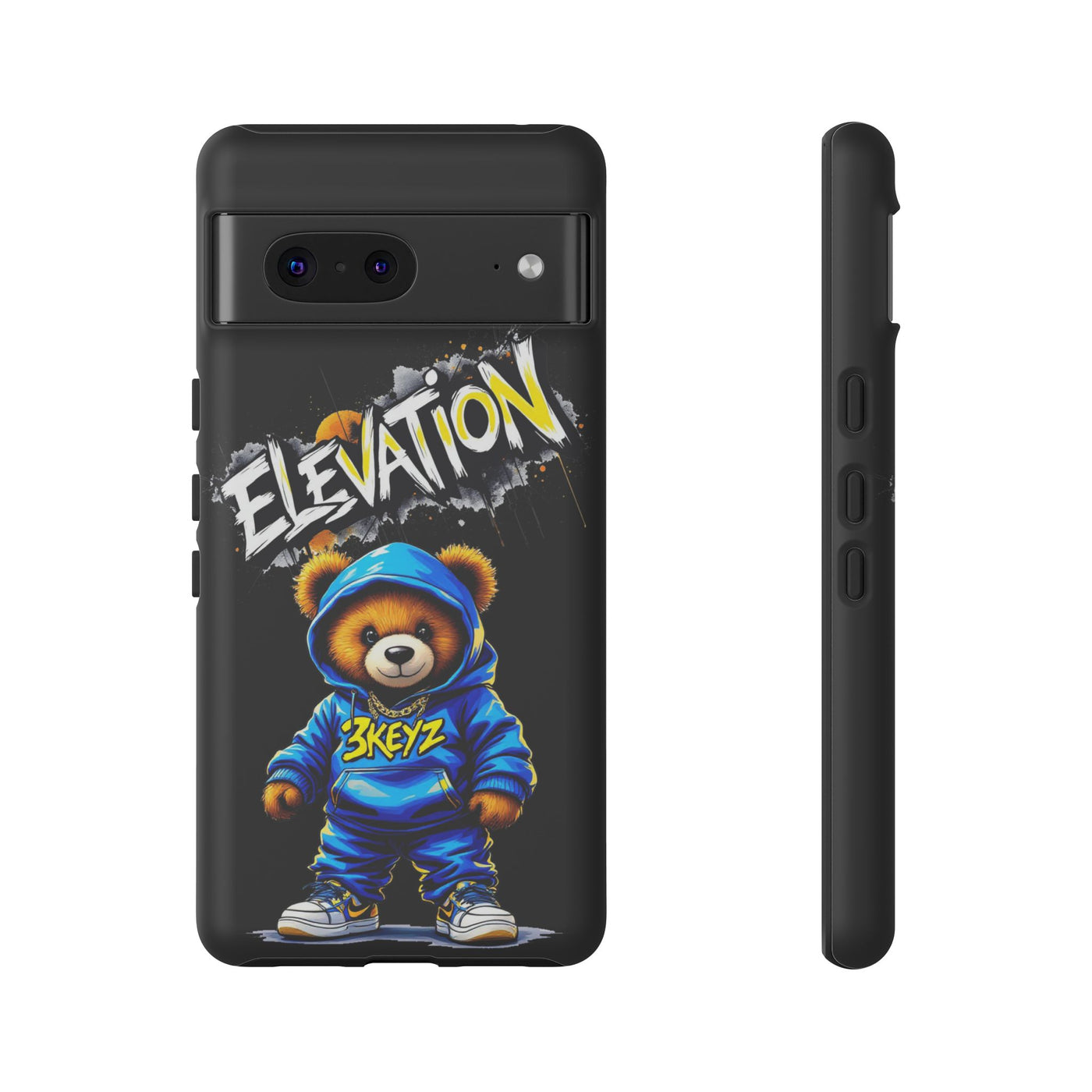 Elevated street drip Bear Black Phone Case - Tough and Trendy Design