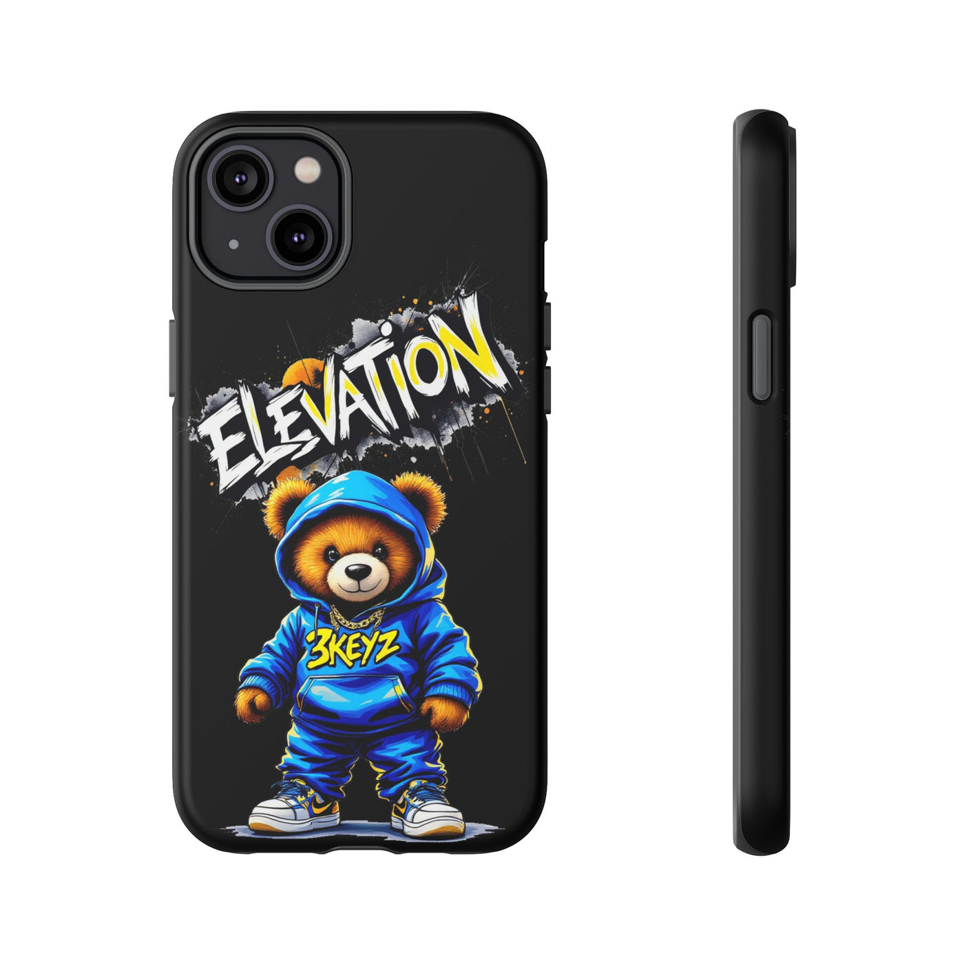 Elevated street drip Bear Black Phone Case - Tough and Trendy Design