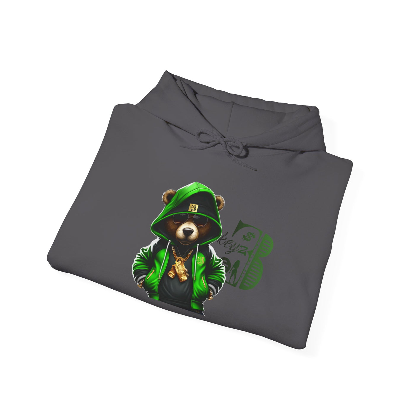 Unisex Hooded Sweatshirt 3keyz OG Teddy Drip Design Lime
